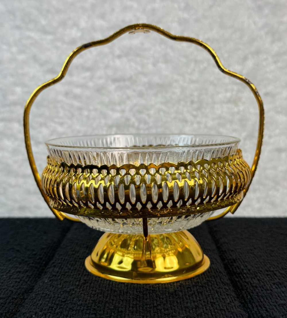 Queen Anne Gold-Plated Fromagere Marmalade Jam Dish Mayell of England- No Spoon